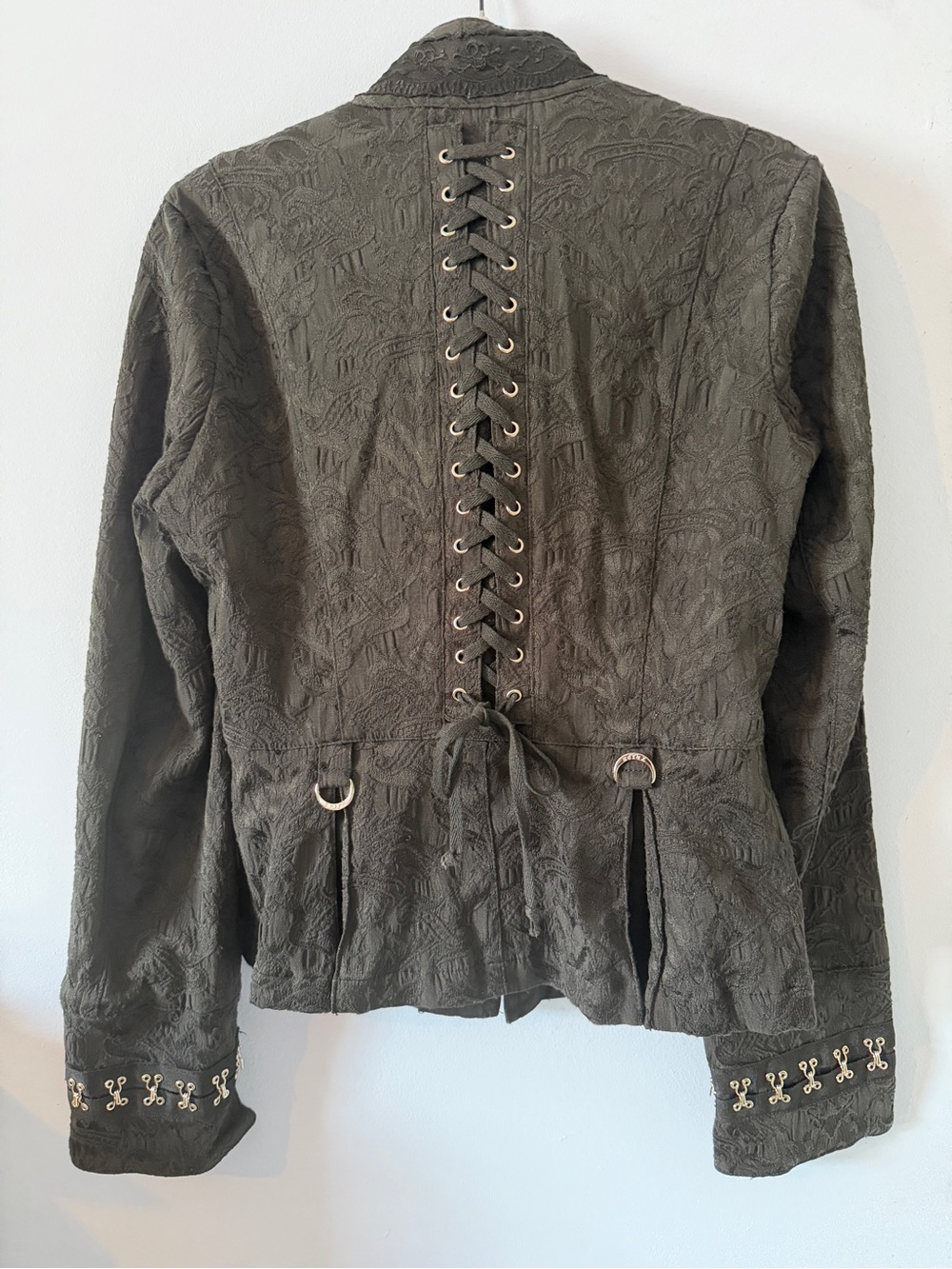 Tripp NYC Black Brocade Lace-Back Jacket